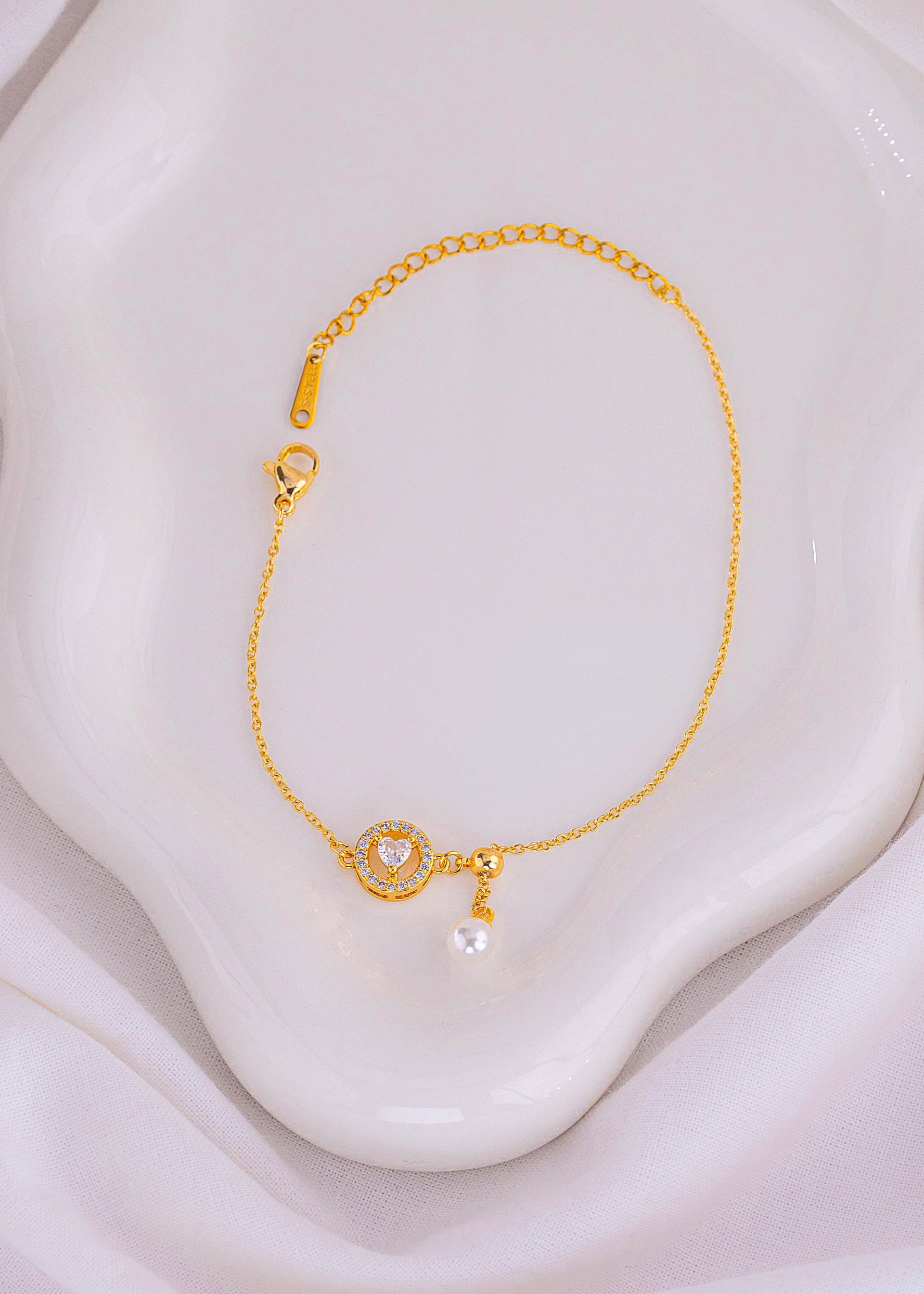 Pulsera Corazón Perla