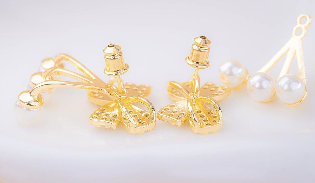 Aretes Moños Perlas Ref:B2383