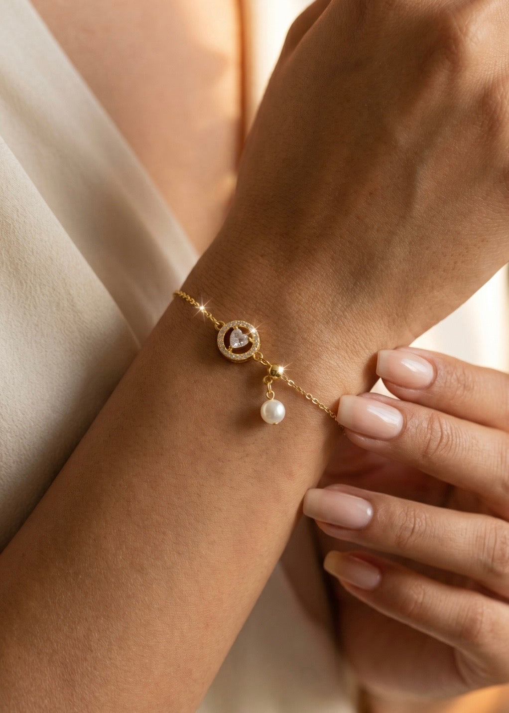Pulsera Corazón Perla