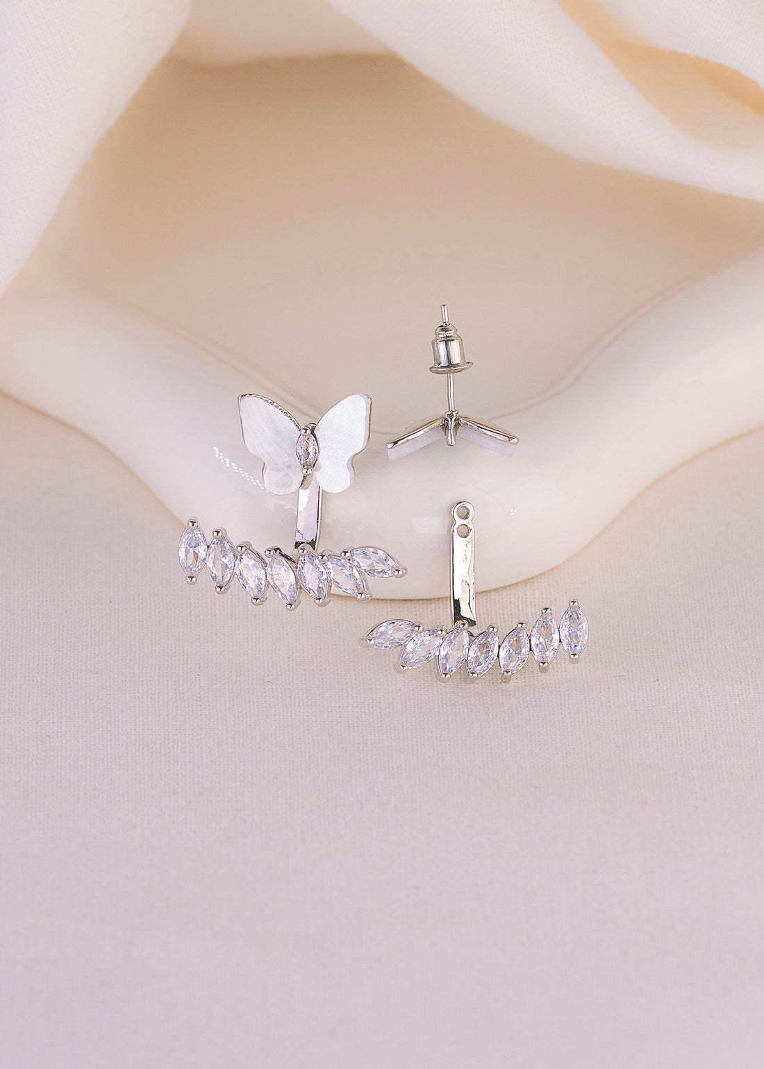 Aretes Mariposa Plateados