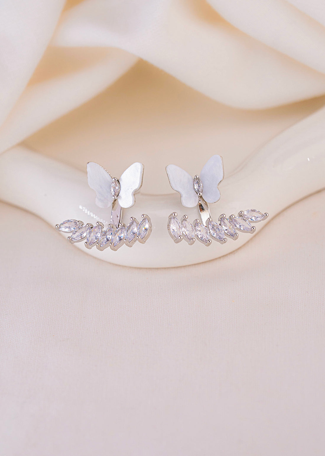 Aretes Mariposa Plateados