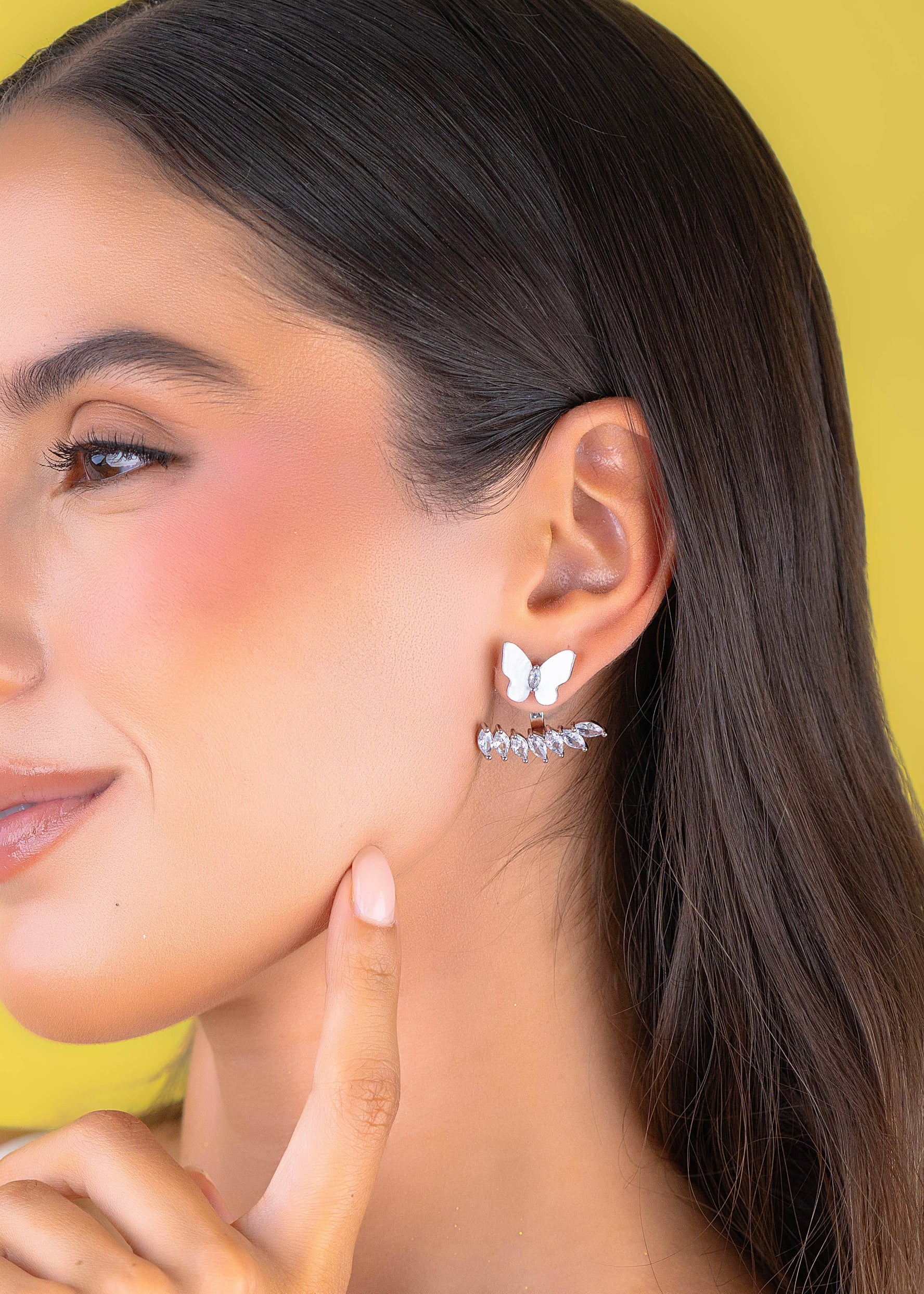 Aretes Mariposa Plateados