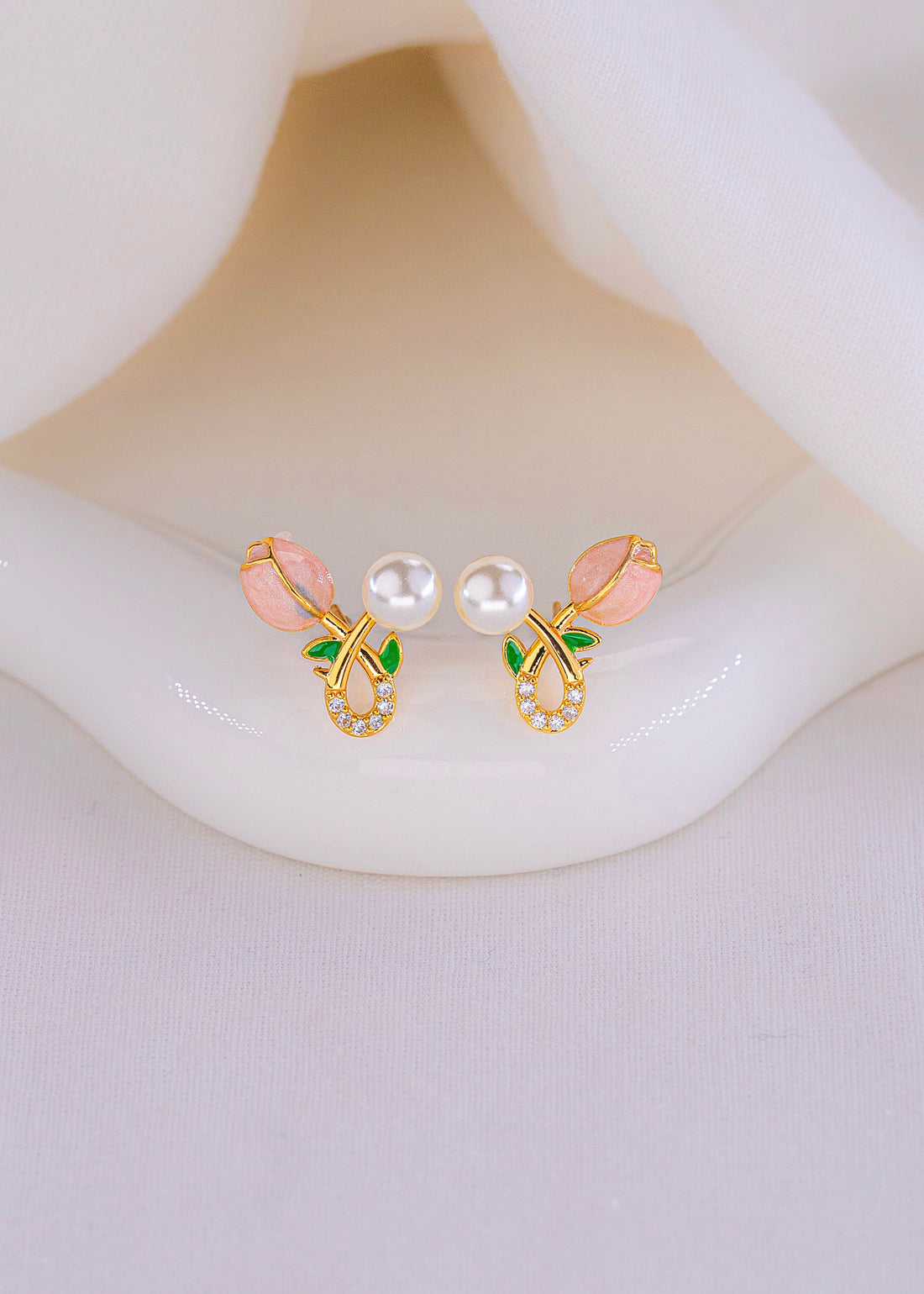 Aretes Tulipanes Perlas