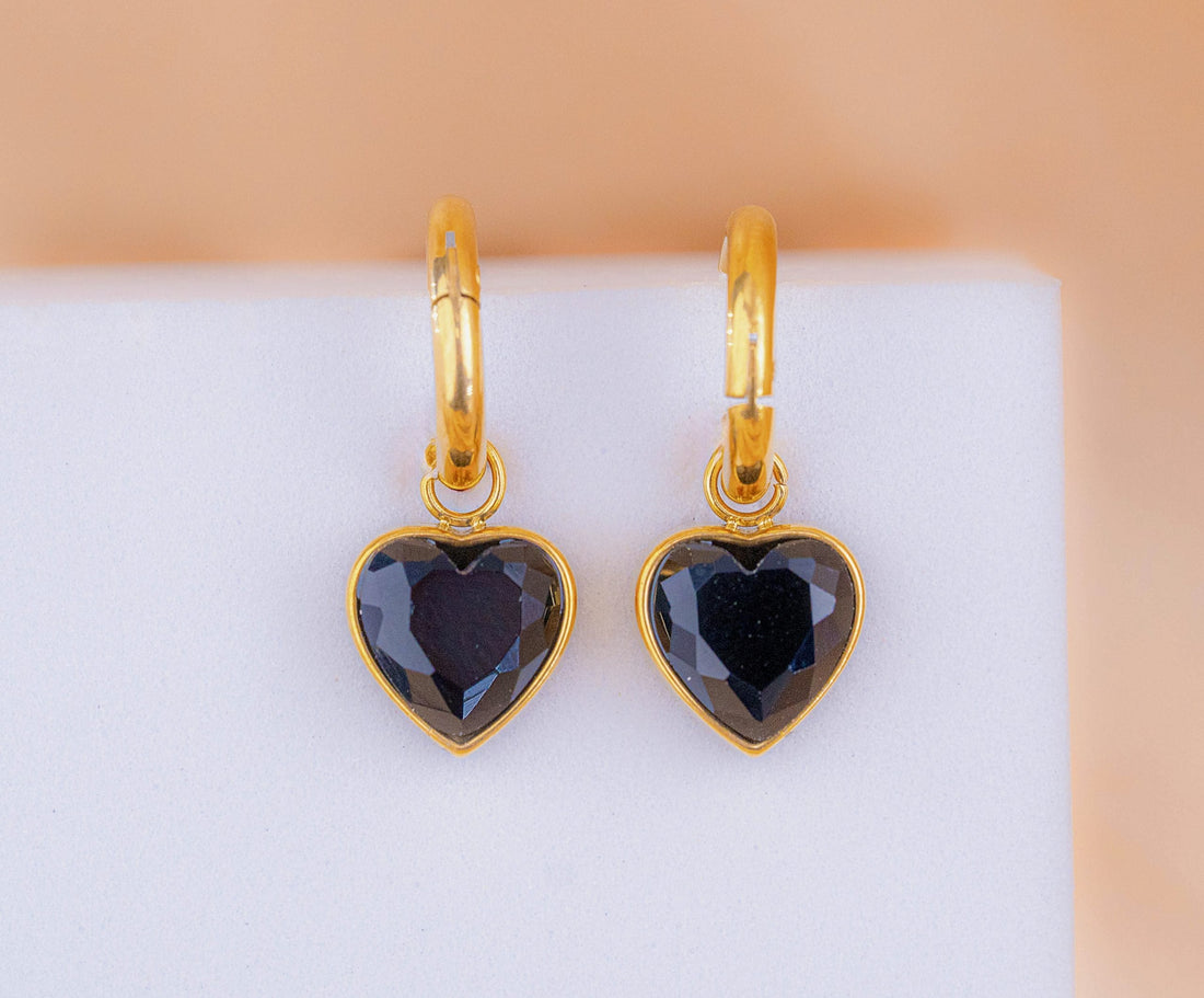 Aretes Corazón Obsidiana Ref: B2762