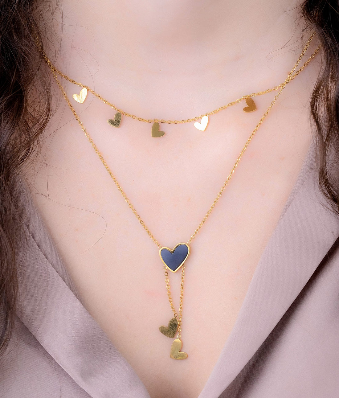 Collar Corazón Negro Ref:D663