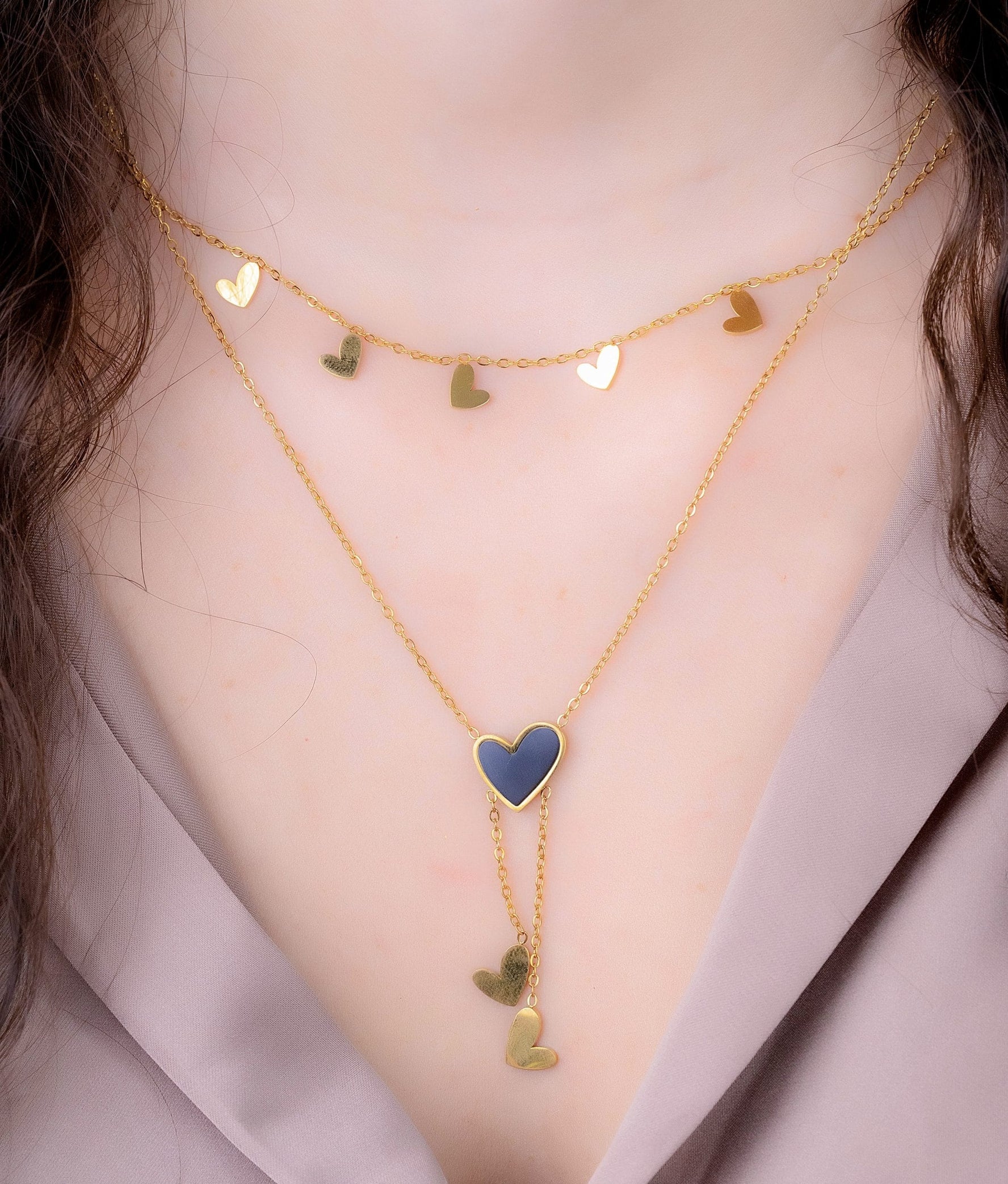 Collar Corazón Negro Ref:D663