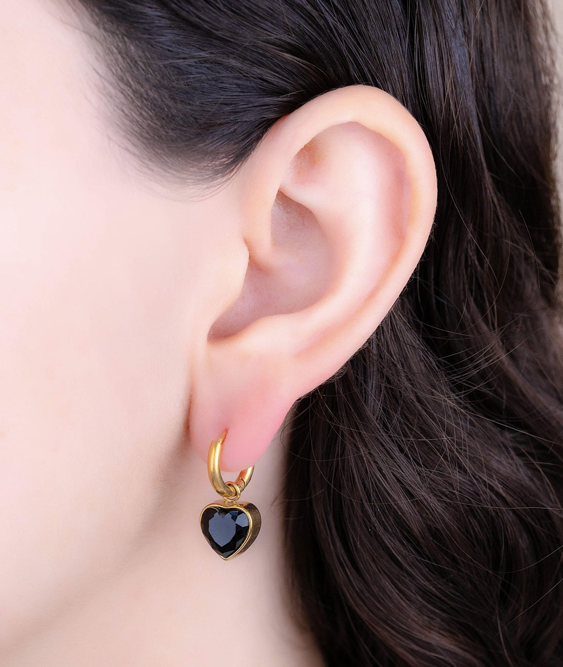 Aretes Corazón Obsidiana Ref: B2762