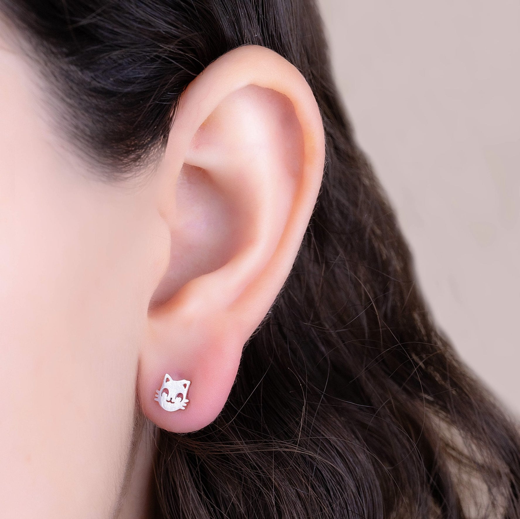 Topitos Gato Ratón Plateados Ref:L1573