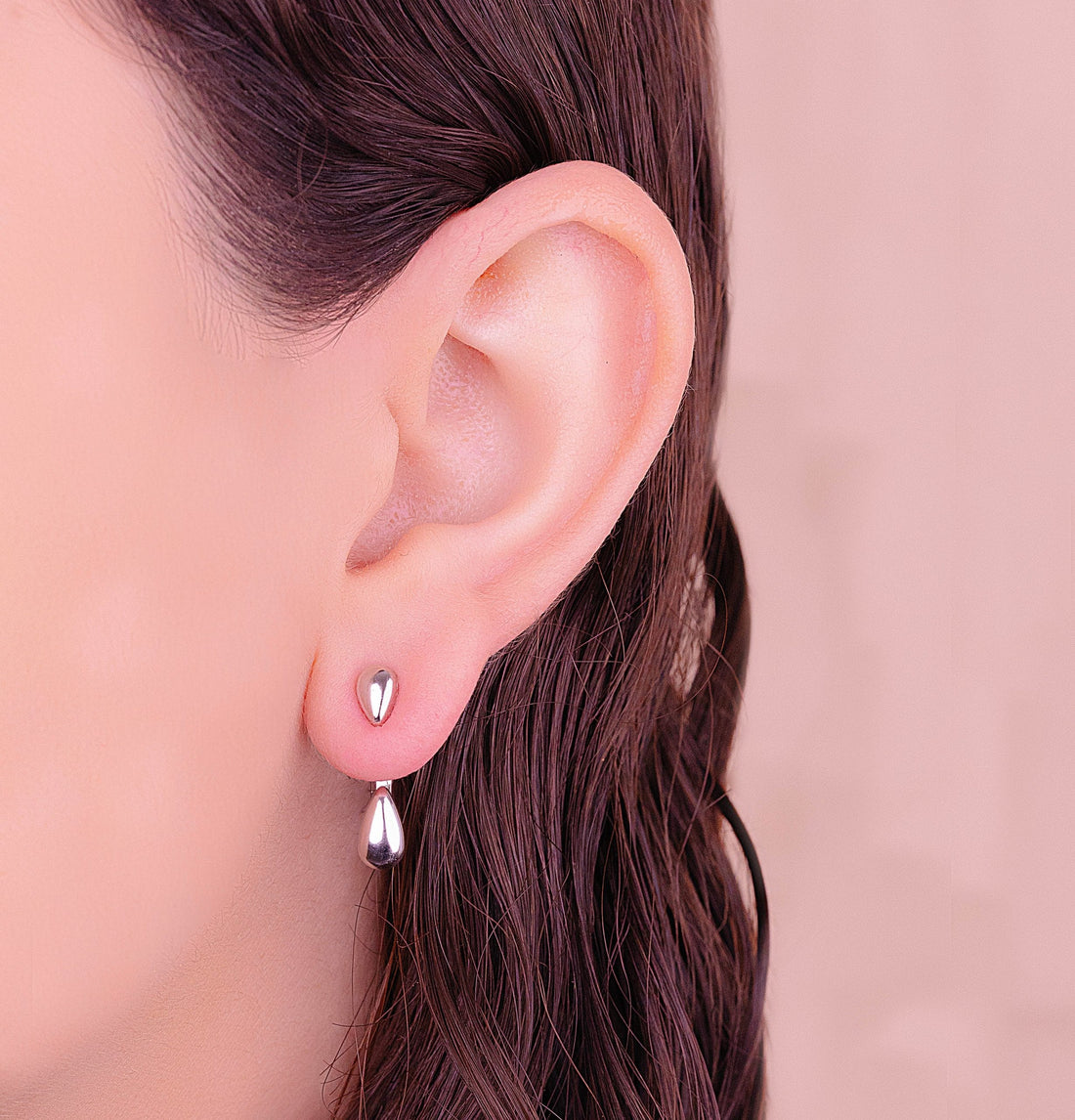 Aretes Gotas Plateados Ref: B1506