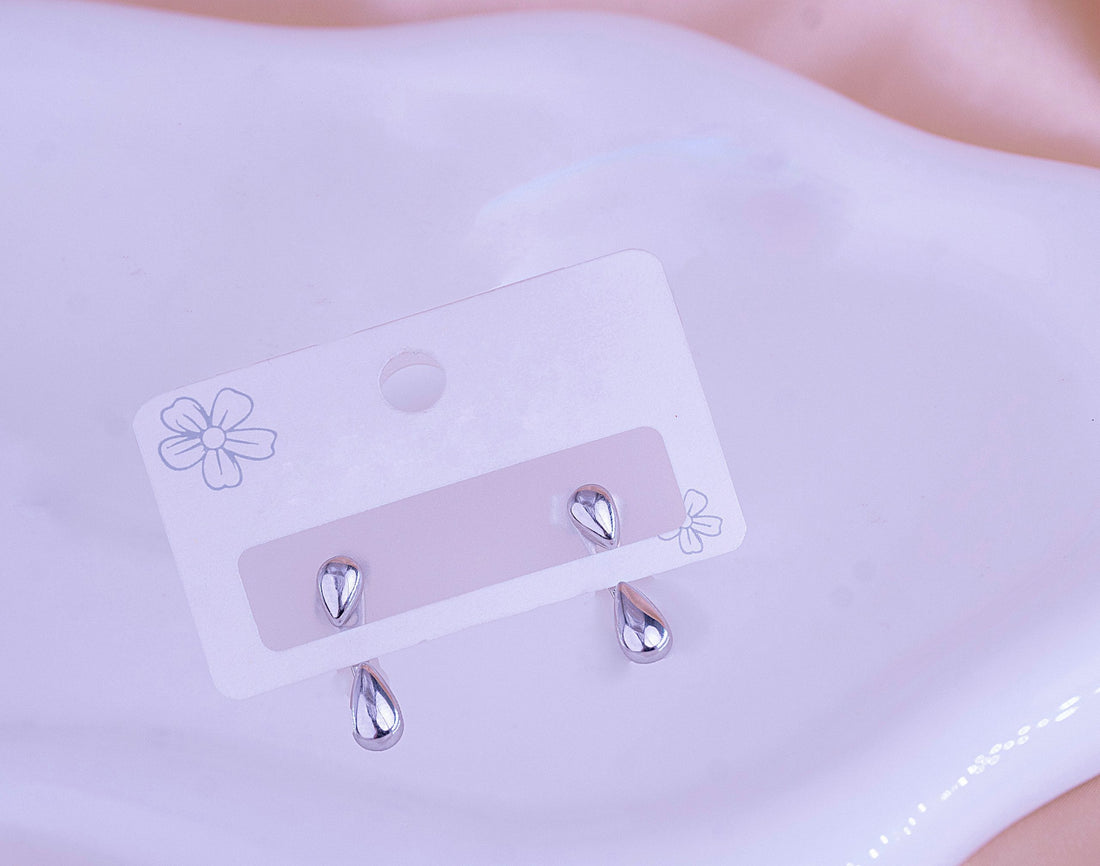 Aretes Gotas Plateados Ref: B1506