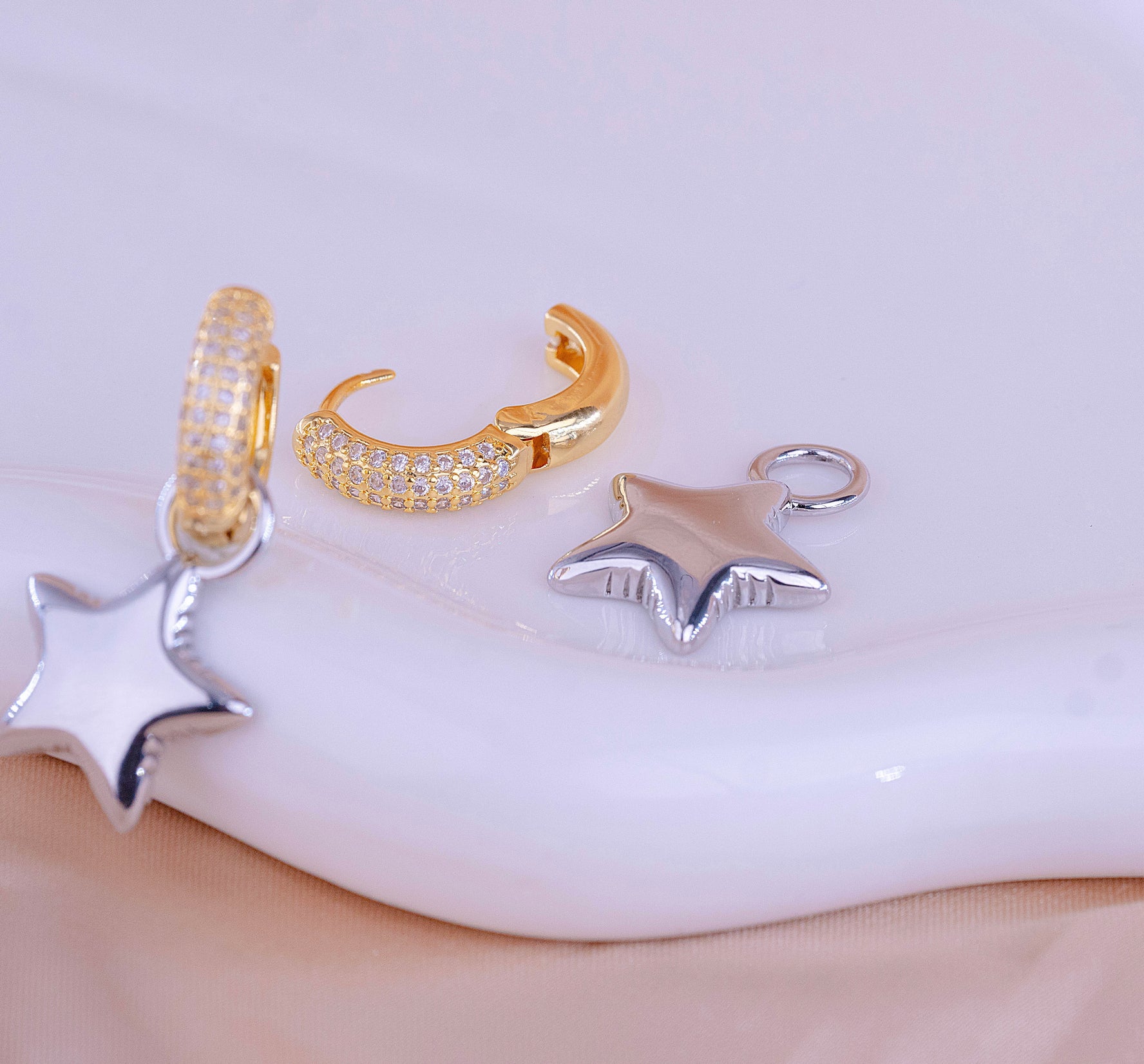 Aretes Estrellas Bicolor Ref: B1684