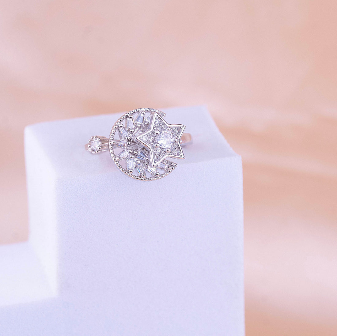 Anillo Ansiedad Luna Plateado Ref: A943