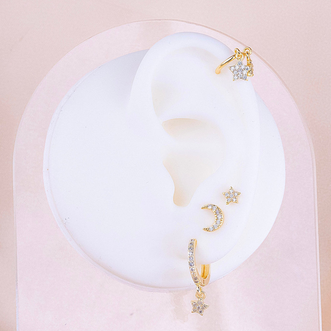 Set Aretes Estrellas Dorado Ref: K038