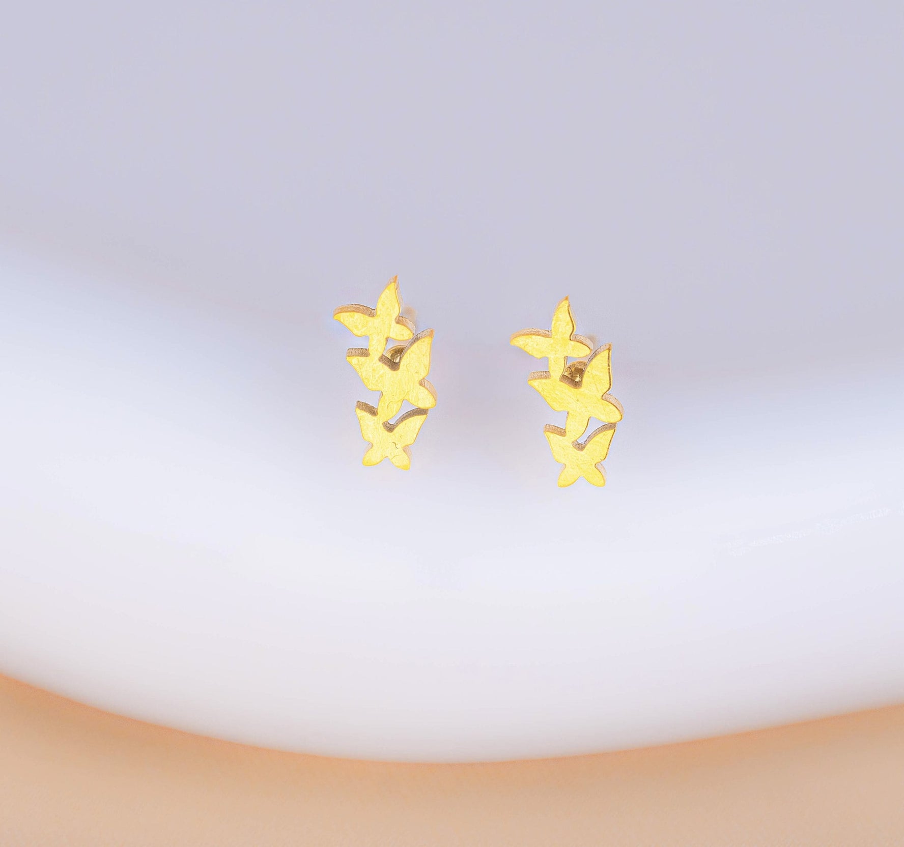 Topitos Tres Mariposas Dorados Ref: L1734