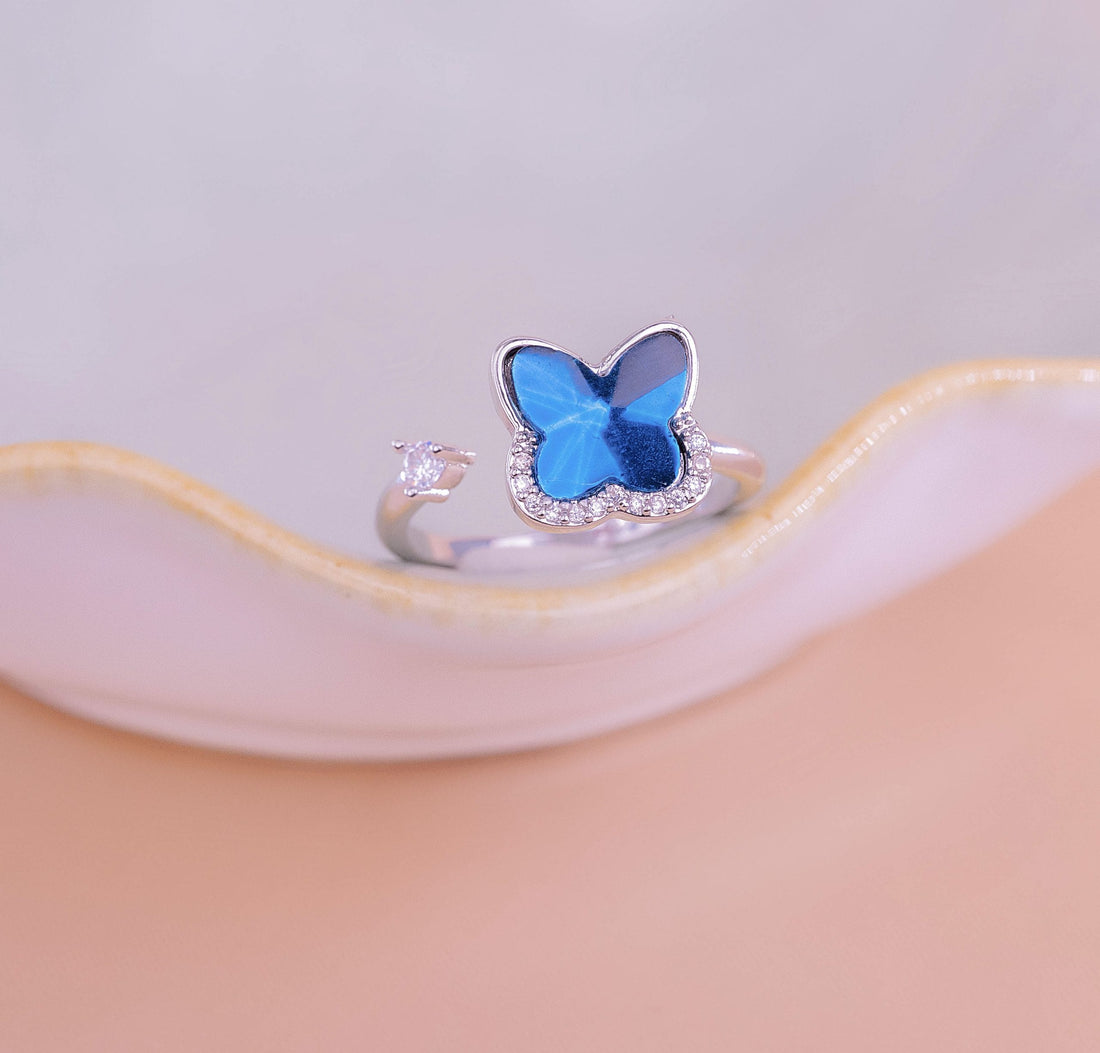 Anillo Ansiedad Mariposa Azul Ref:A565