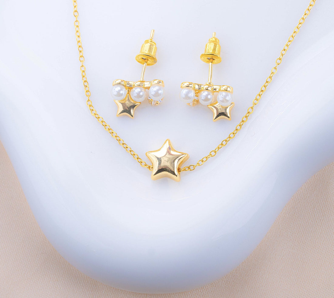 Juego Estrella Perlas Dorado Ref: G350
