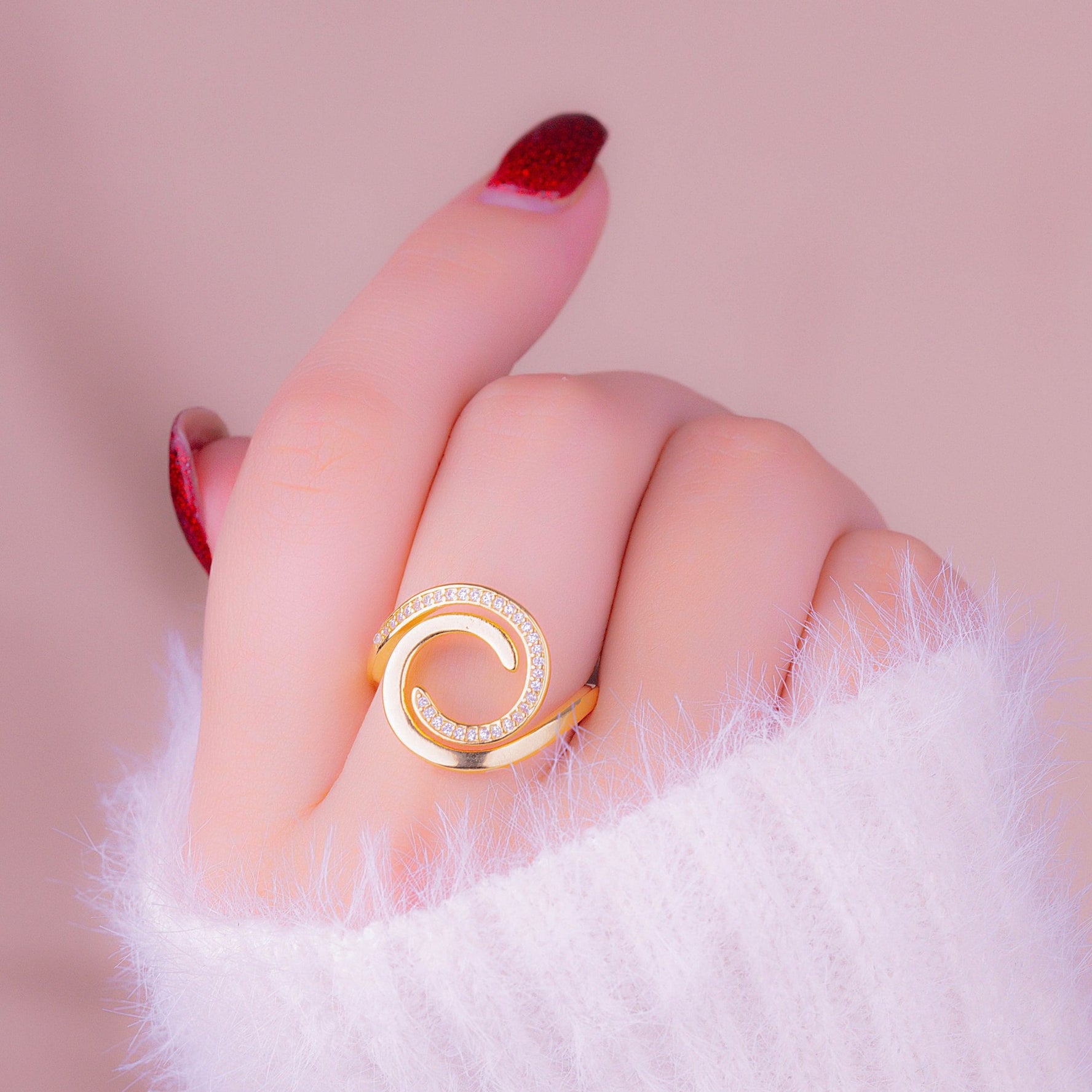 Anillo Athena Dorado Talla 8 Ref:A703