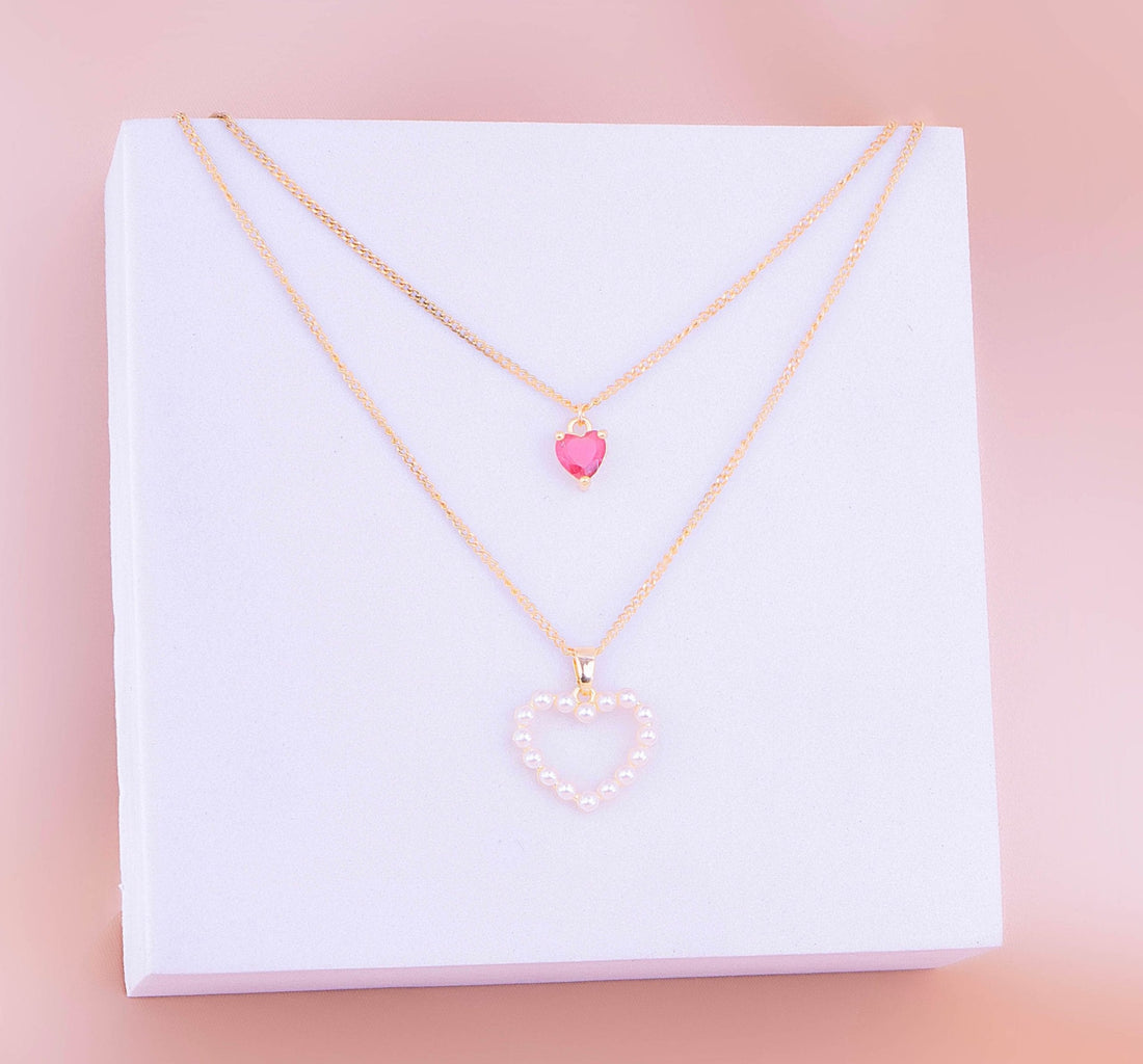 Collar Doble Corazones Ref:D030