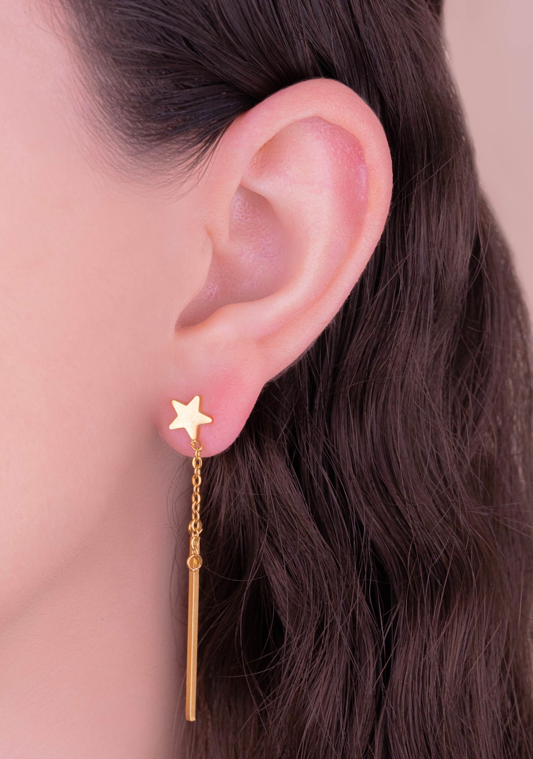 Aretes Estrellas Largos Ref:B519