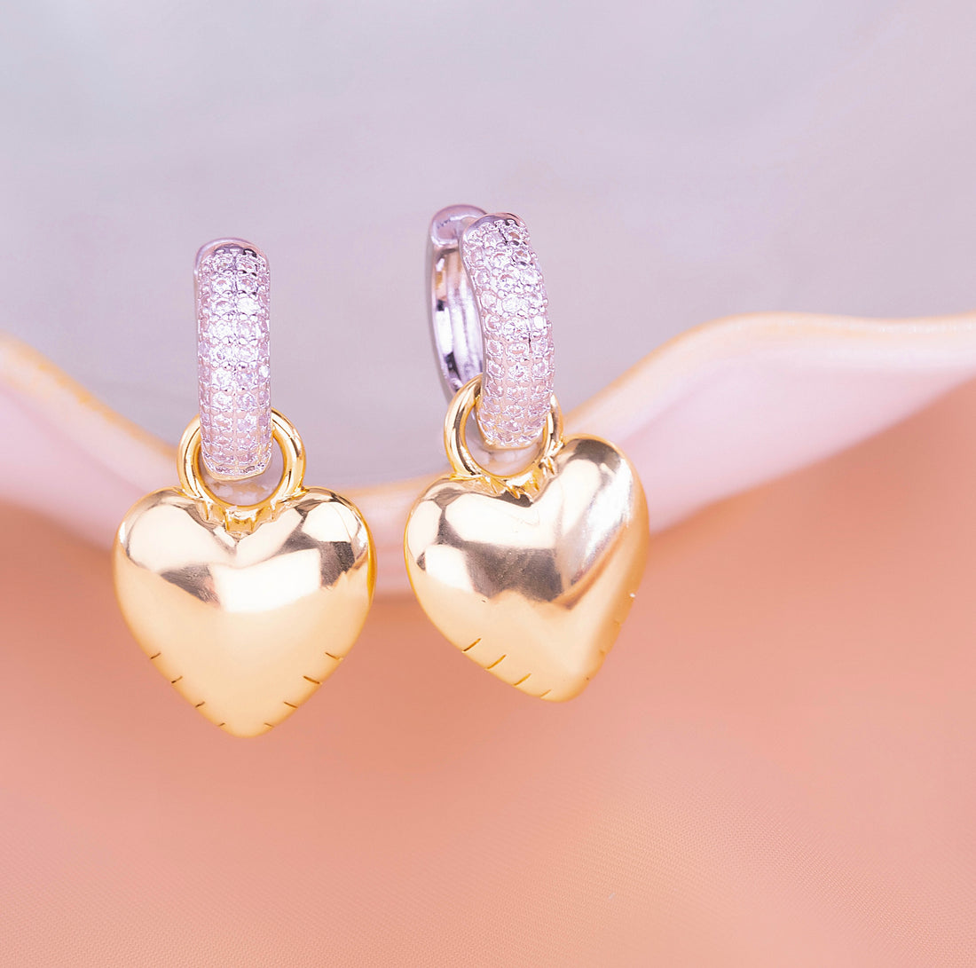 Aretes Corazones Bicolor Ref:B747