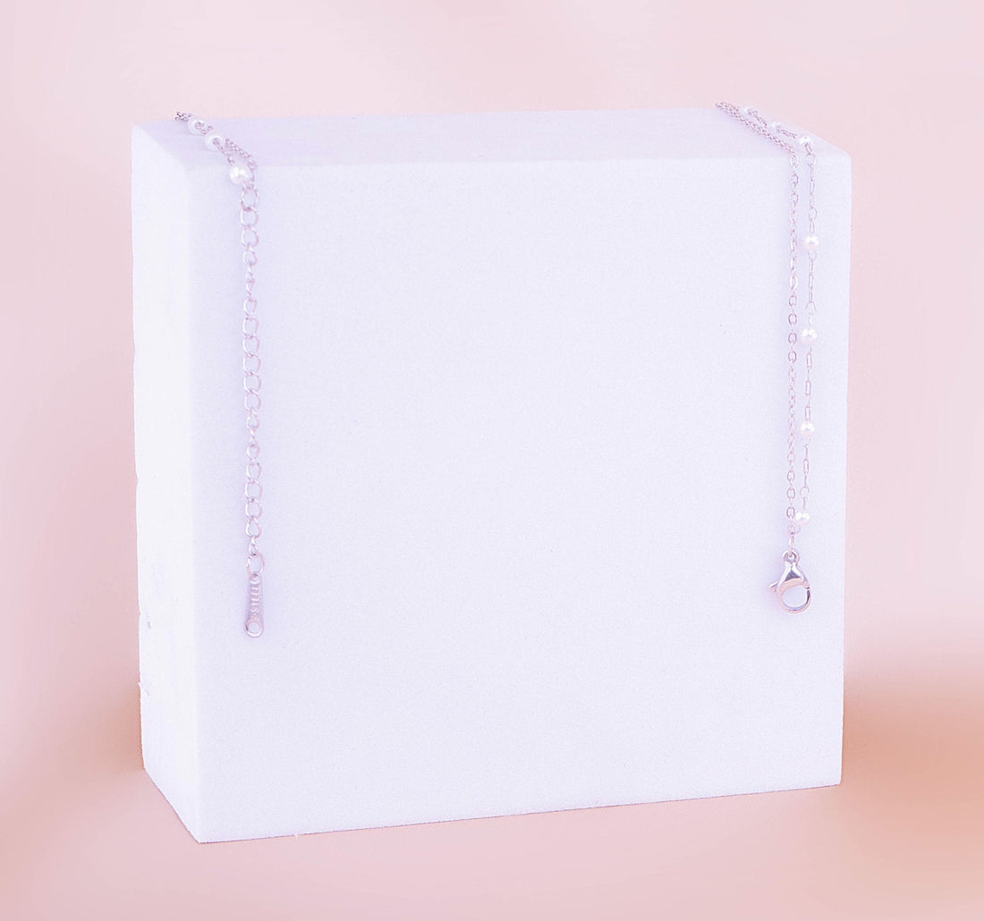Collar Cruz Perlas Plateado Ref: D345