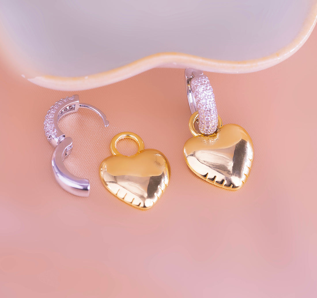 Aretes Corazones Bicolor Ref:B747