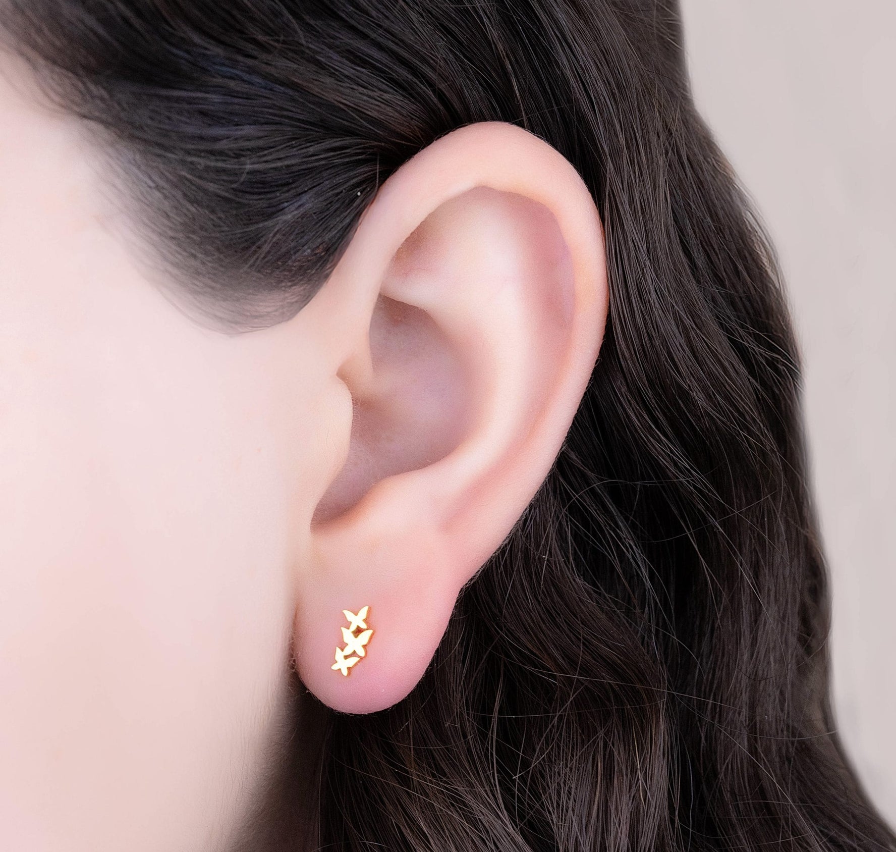 Topitos Tres Mariposas Dorados Ref: L1734