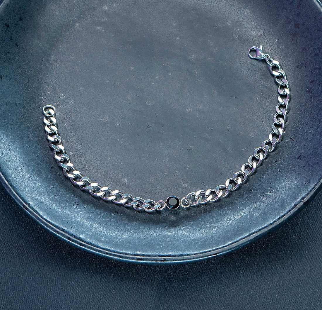 Pulsera Piedra Negra Hombre Ref:F886