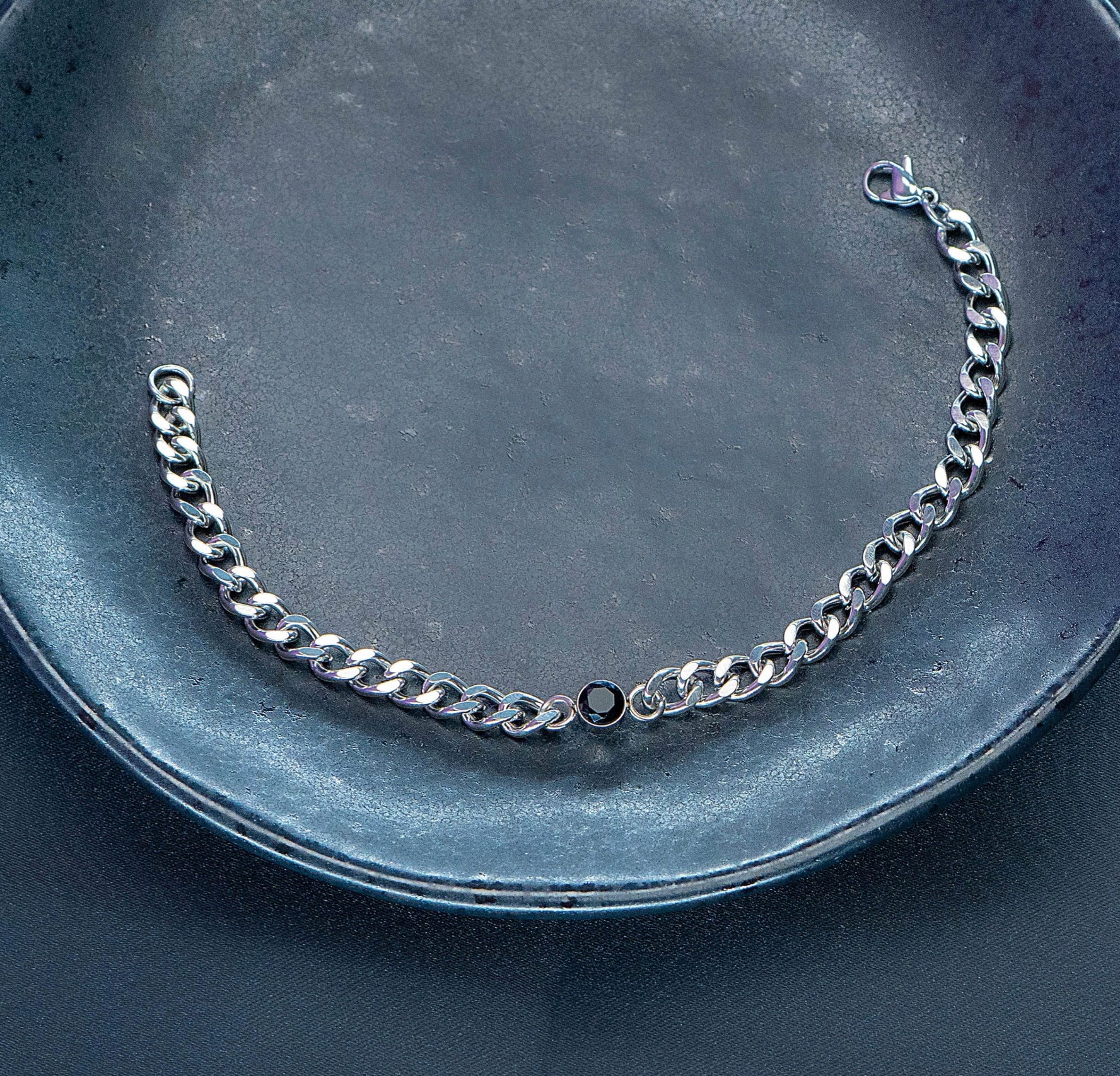 Pulsera Piedra Negra Hombre Ref:F886