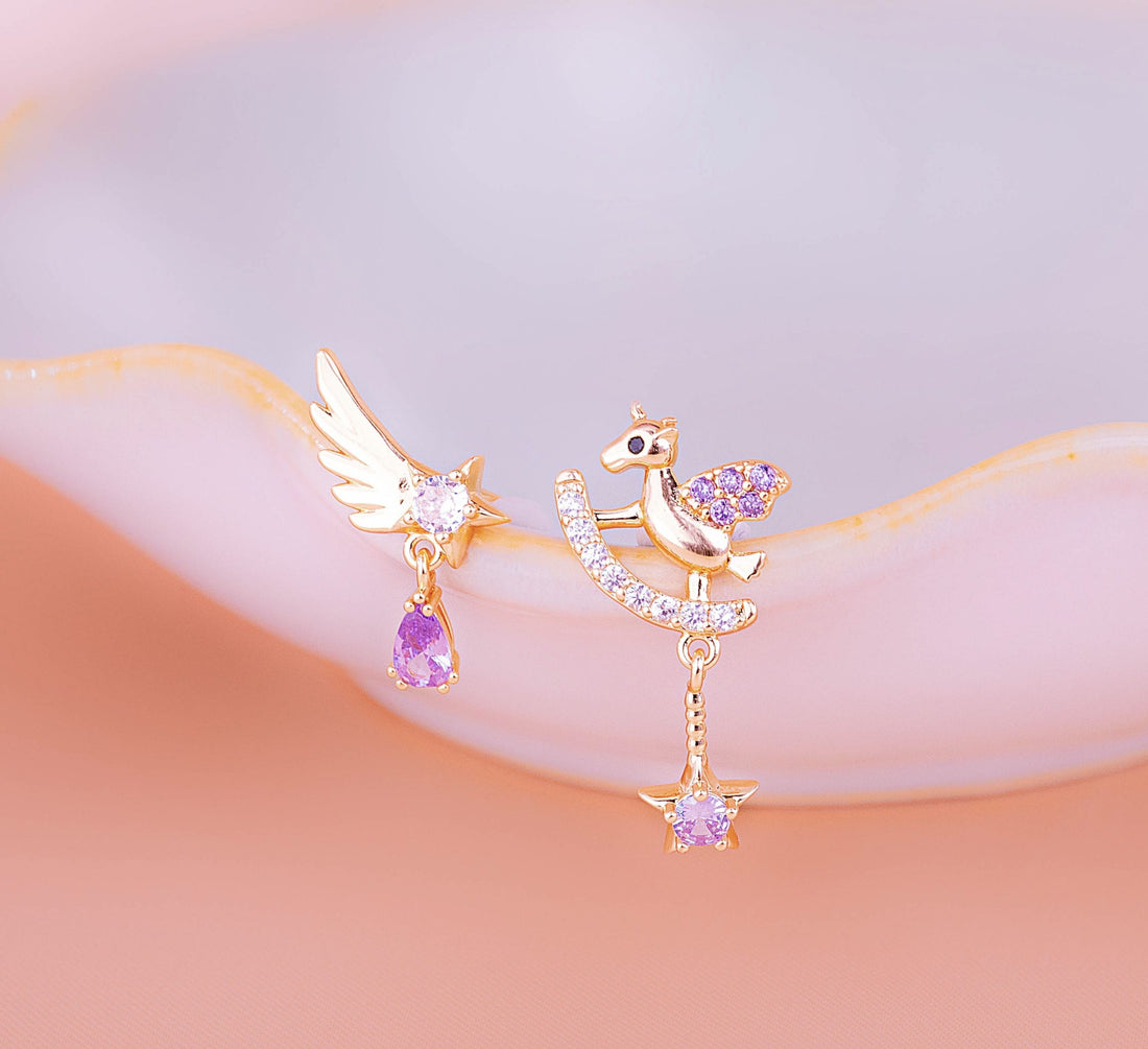 Aretes Unicornio Estrellas Ref: B1786
