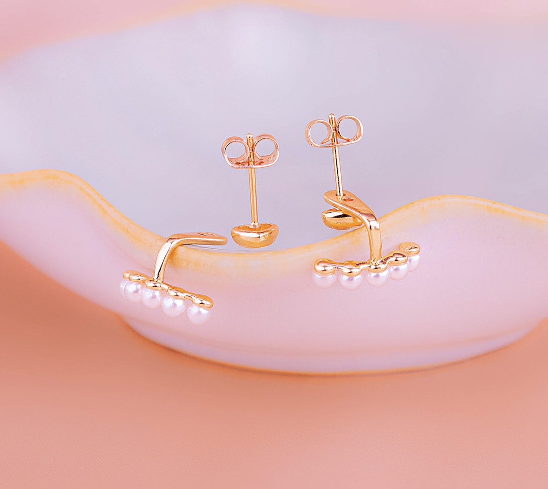 Aretes Perlas Corazones Ref: B1098