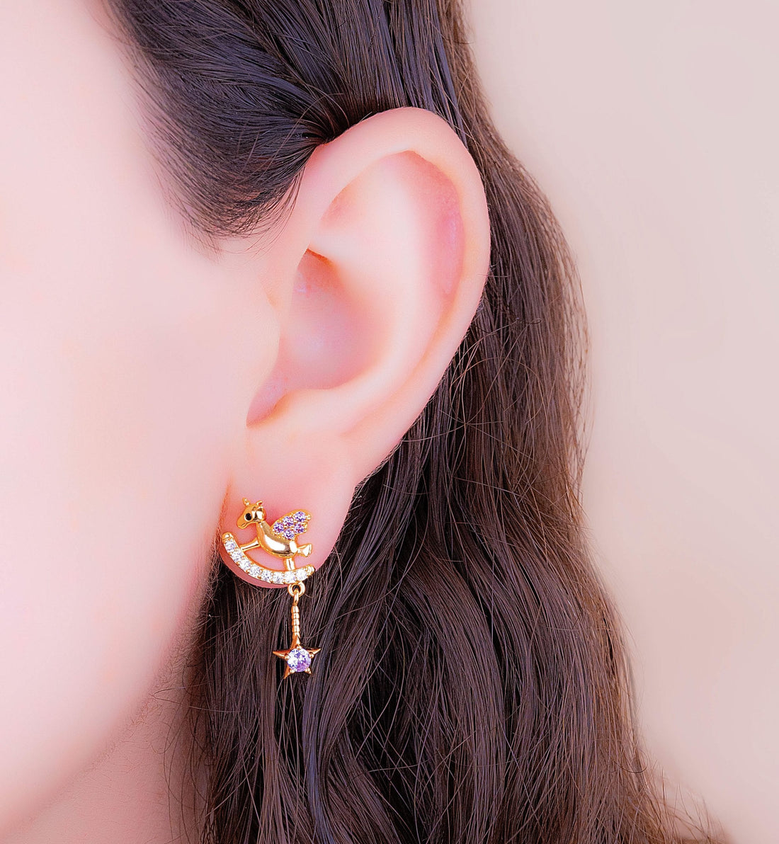 Aretes Unicornio Estrellas Ref: B1786