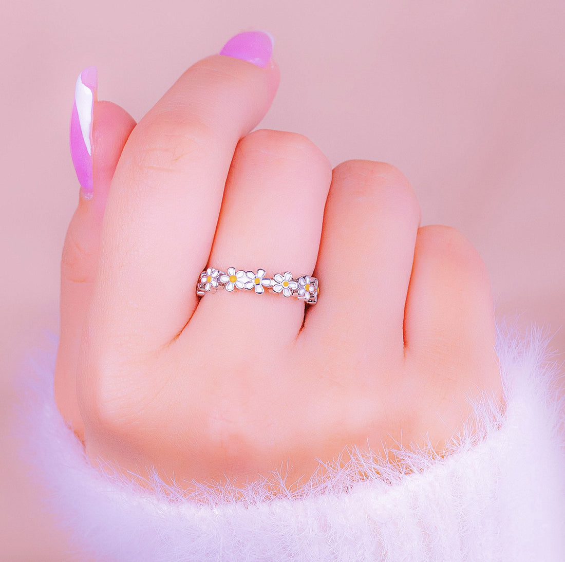 Anillo Margaritas Plateado Ref: A1981