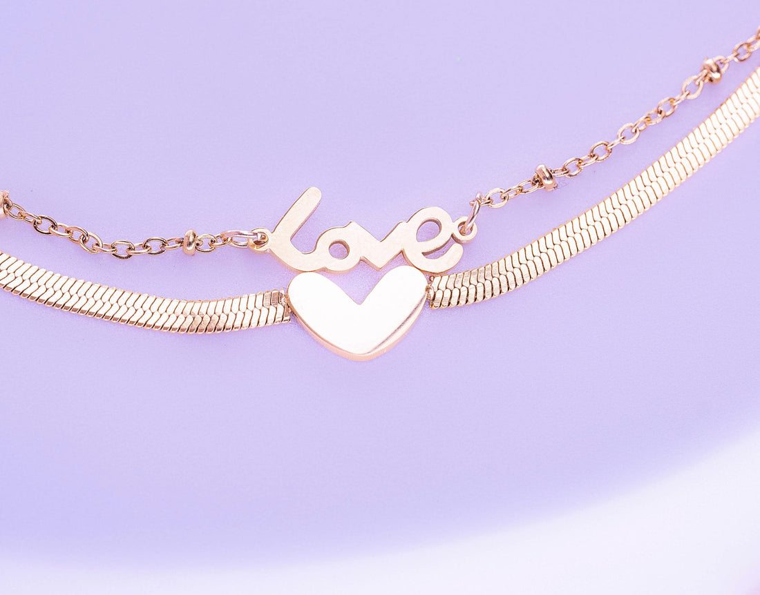 Tobillera Love Dorada Ref: M175