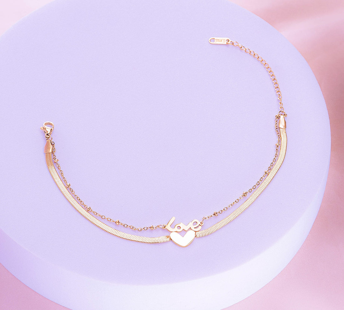 Tobillera Love Dorada Ref: M175