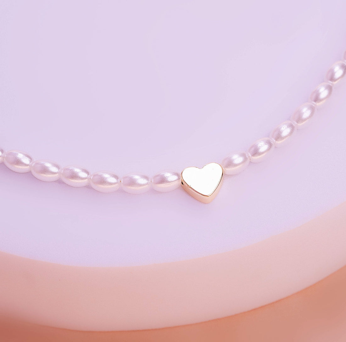 Pulsera Perlas Corazón Ref: I154
