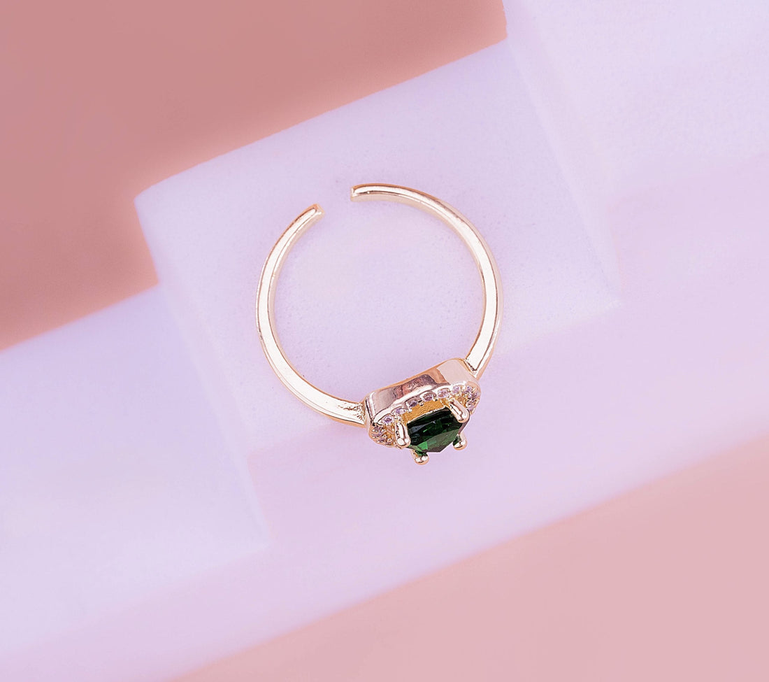 Anillo Esmeralda Dorado Ref:A367