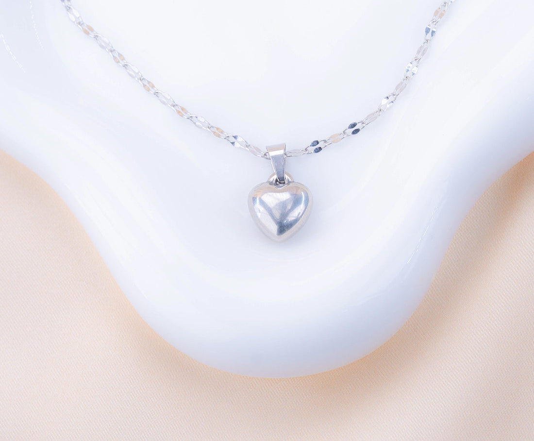 Cadena Corazón Plateado Ref: C1083