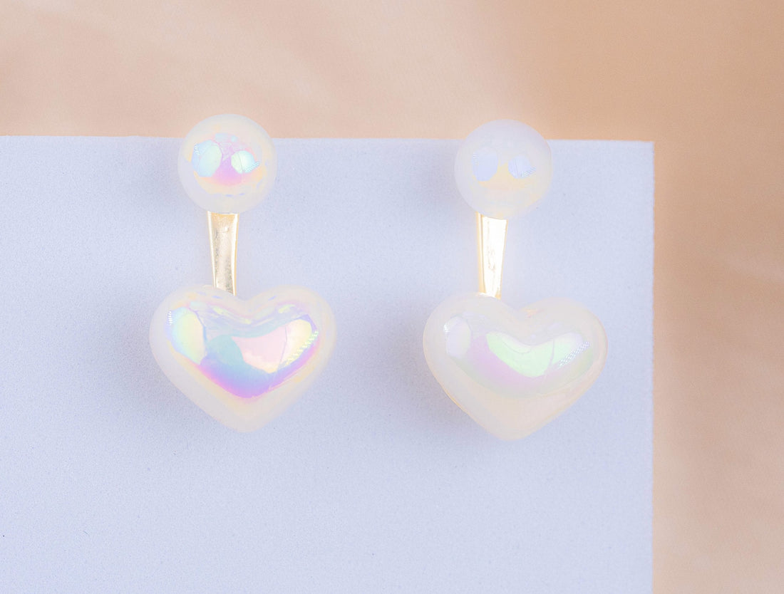 Aretes Corazones Perlas Ref: B3102