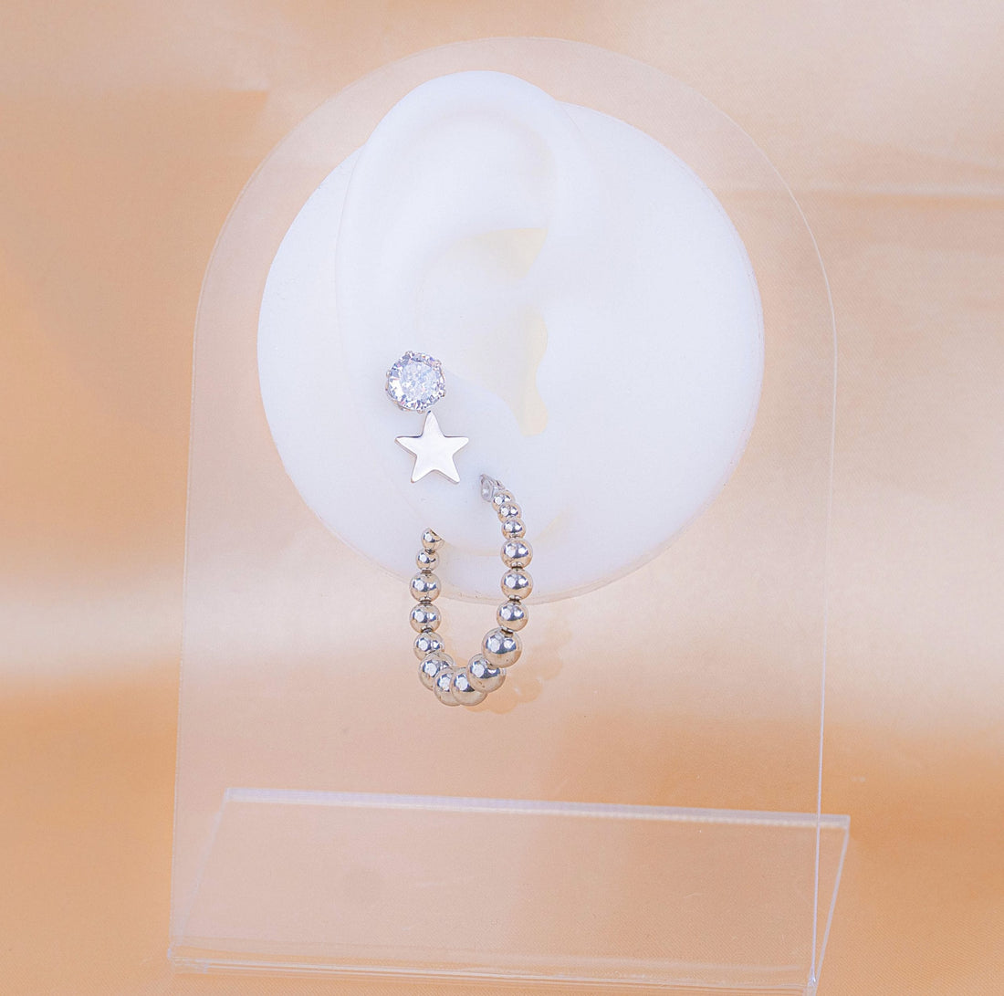Set Aretes Candongas Estrellas Ref: K750