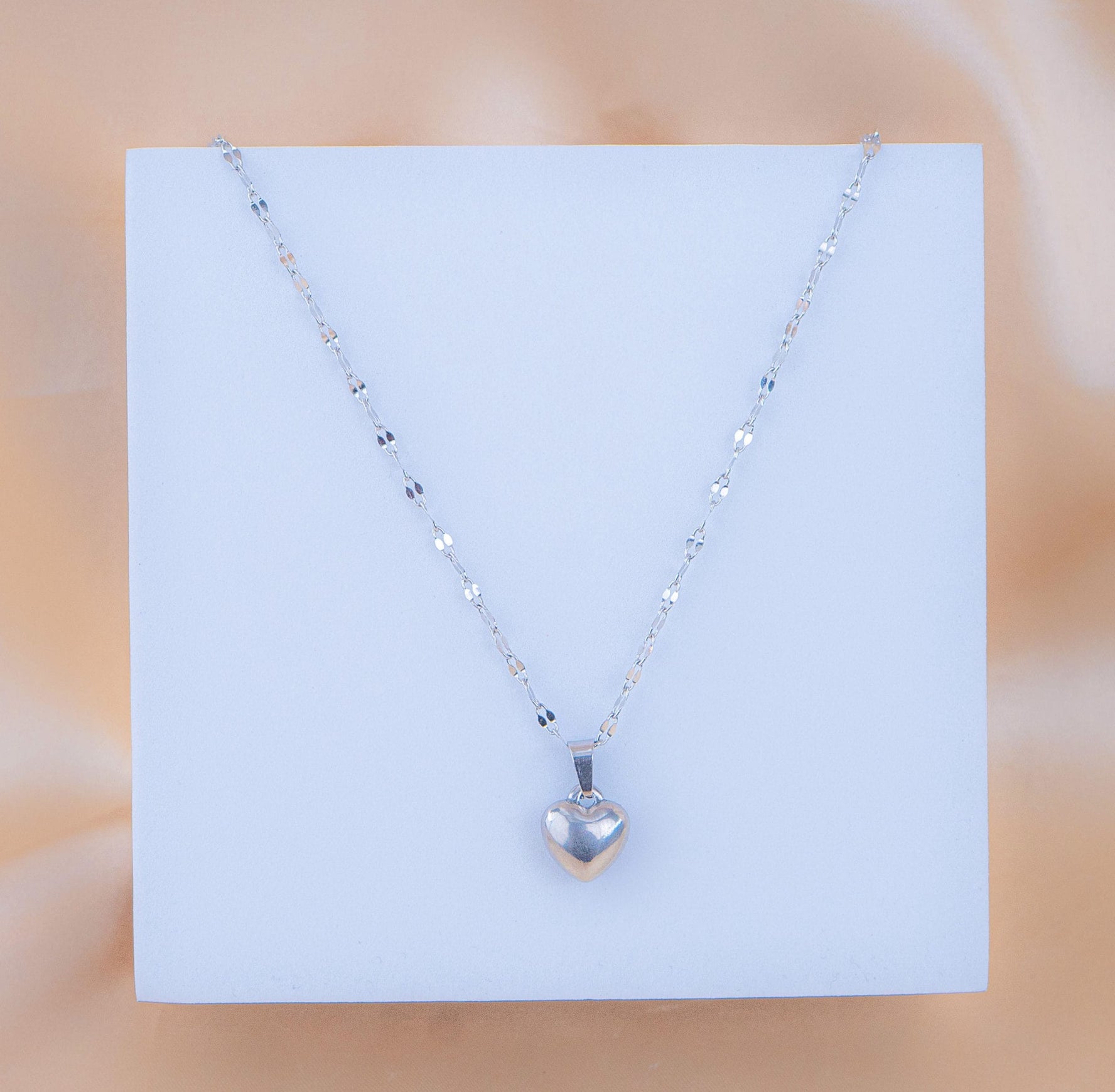 Cadena Corazón Plateado Ref: C1083