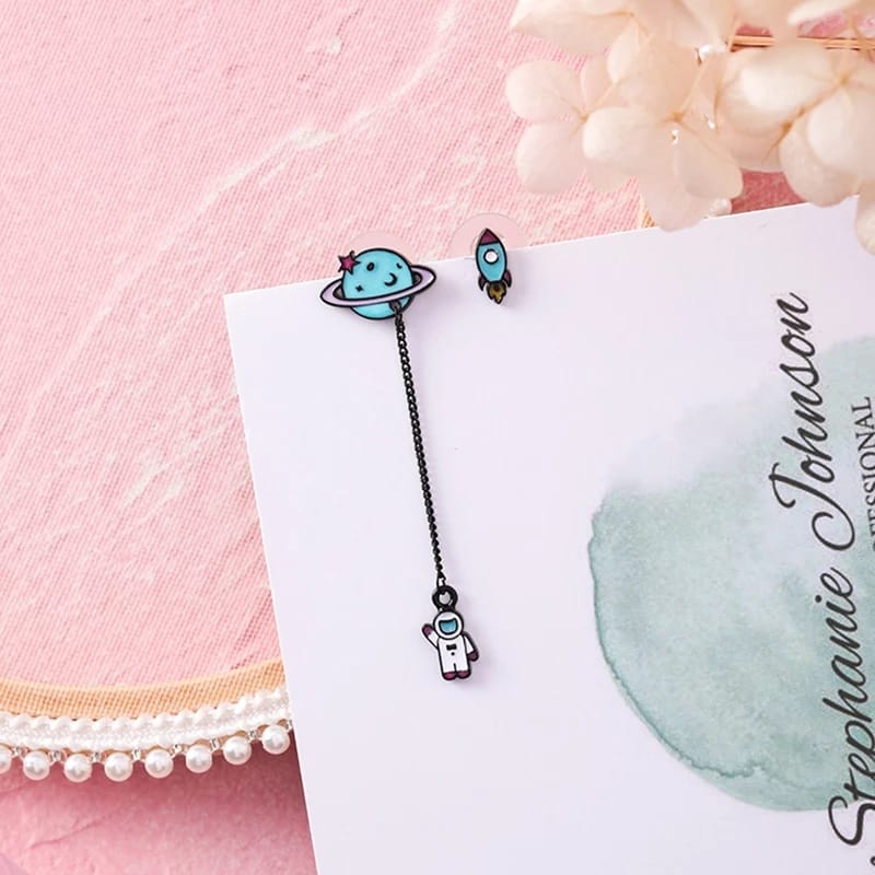 Aretes Astronauta Cohete Ref:B048