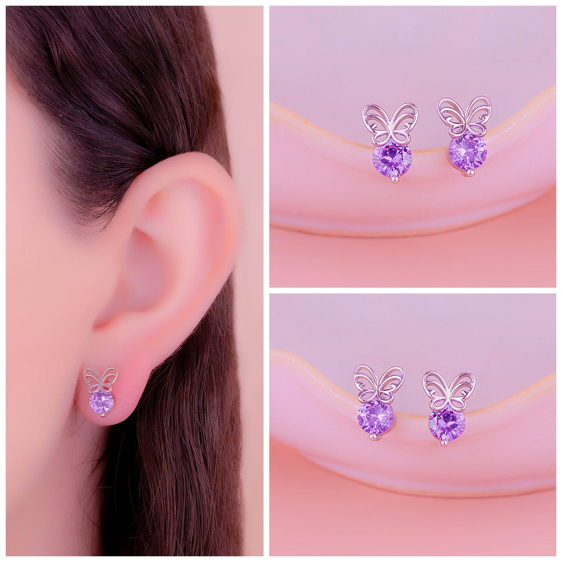 Topitos Mariposas Lilas Ref:L258