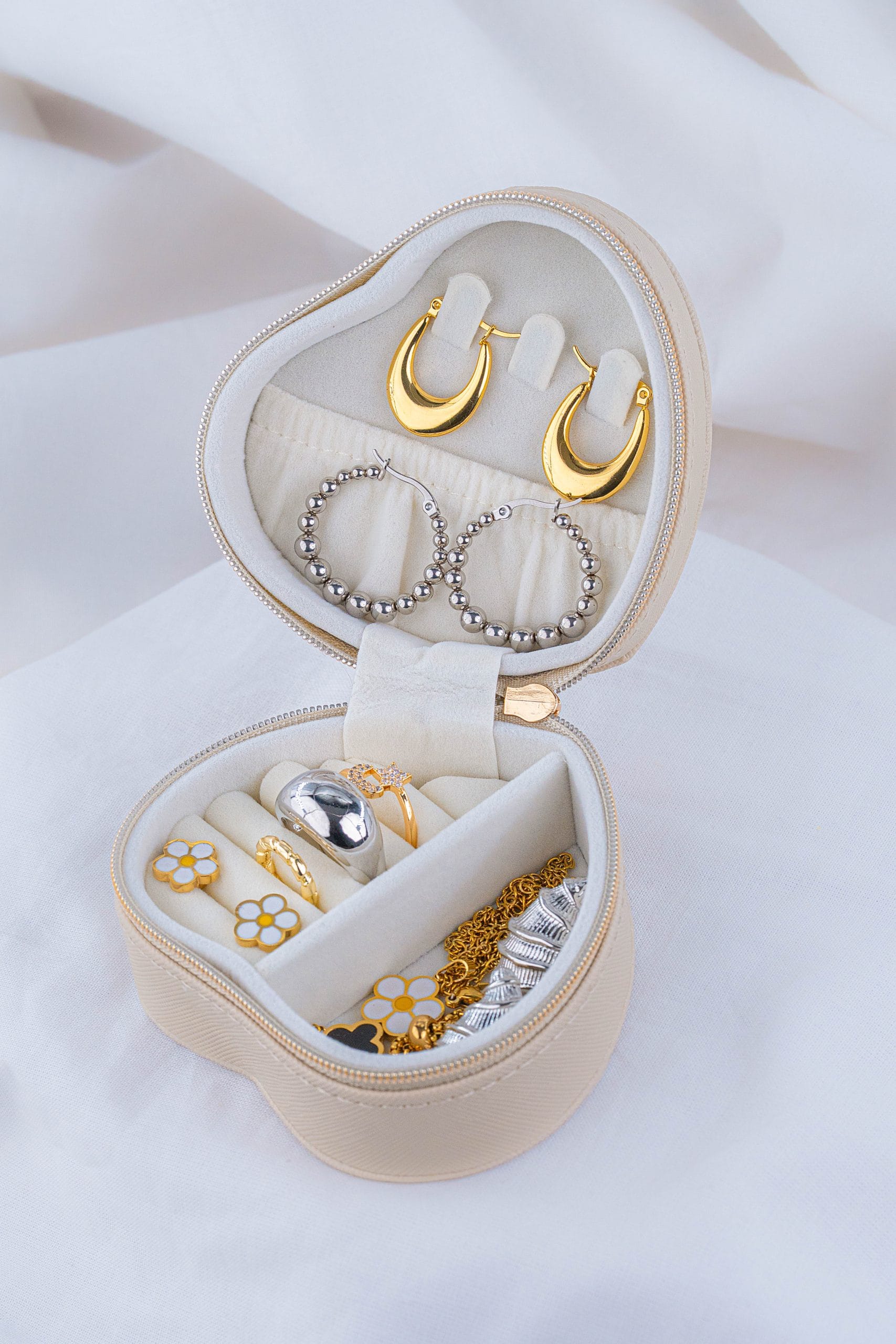 Joyero Viajero Corazón Beige Ref: Z012