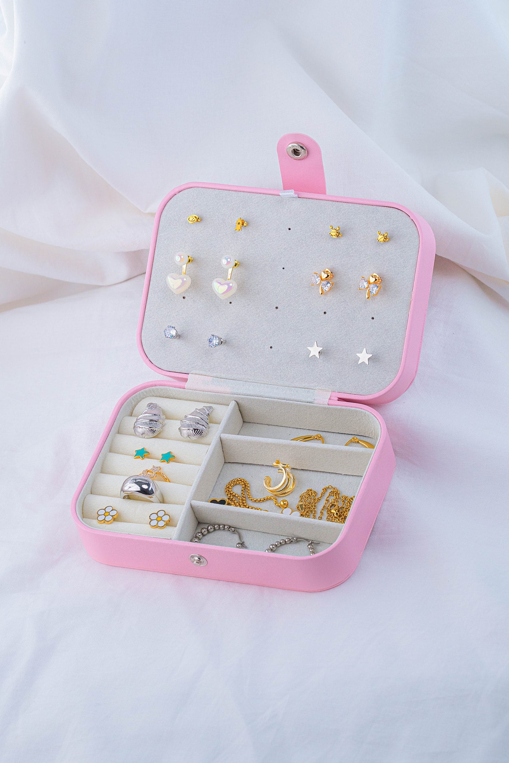 Joyero Rectangular Rosado Ref: Z013