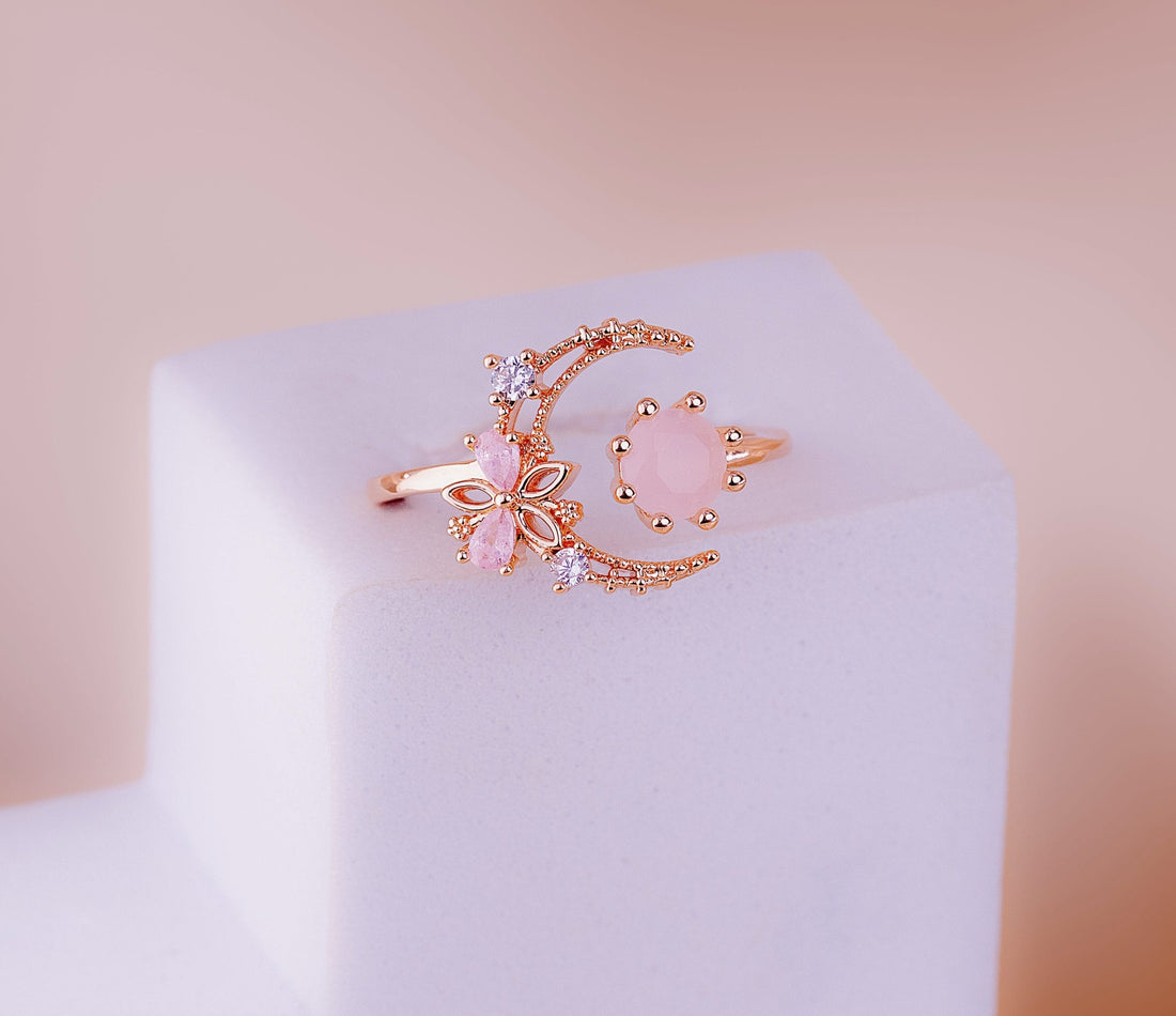 Anillo Luna Oro Rosa Ref: A2081