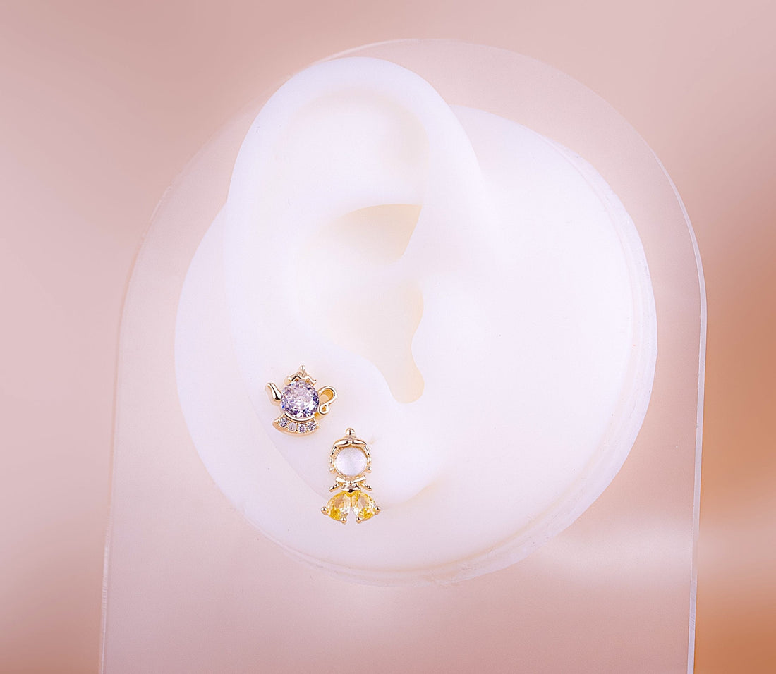 Set Aretes La Bella Y La Bestia Ref: K274