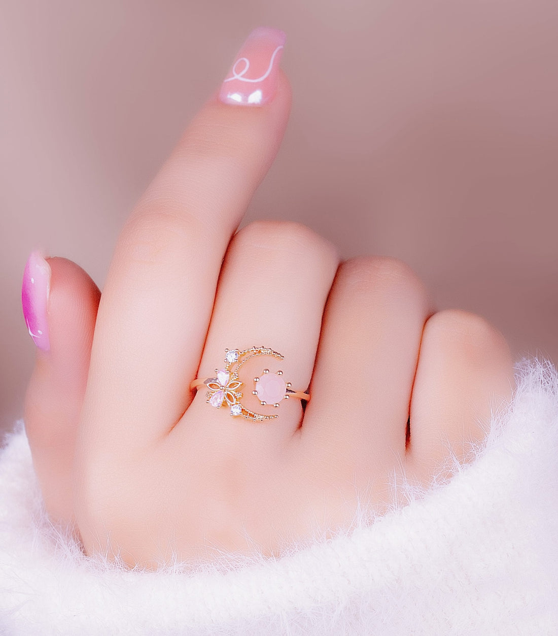 Anillo Luna Oro Rosa Ref: A2081