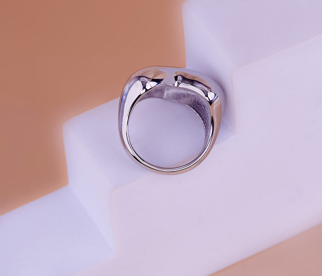 Anillo Corazón Liso Plateado Talla 7 Ref: A2101