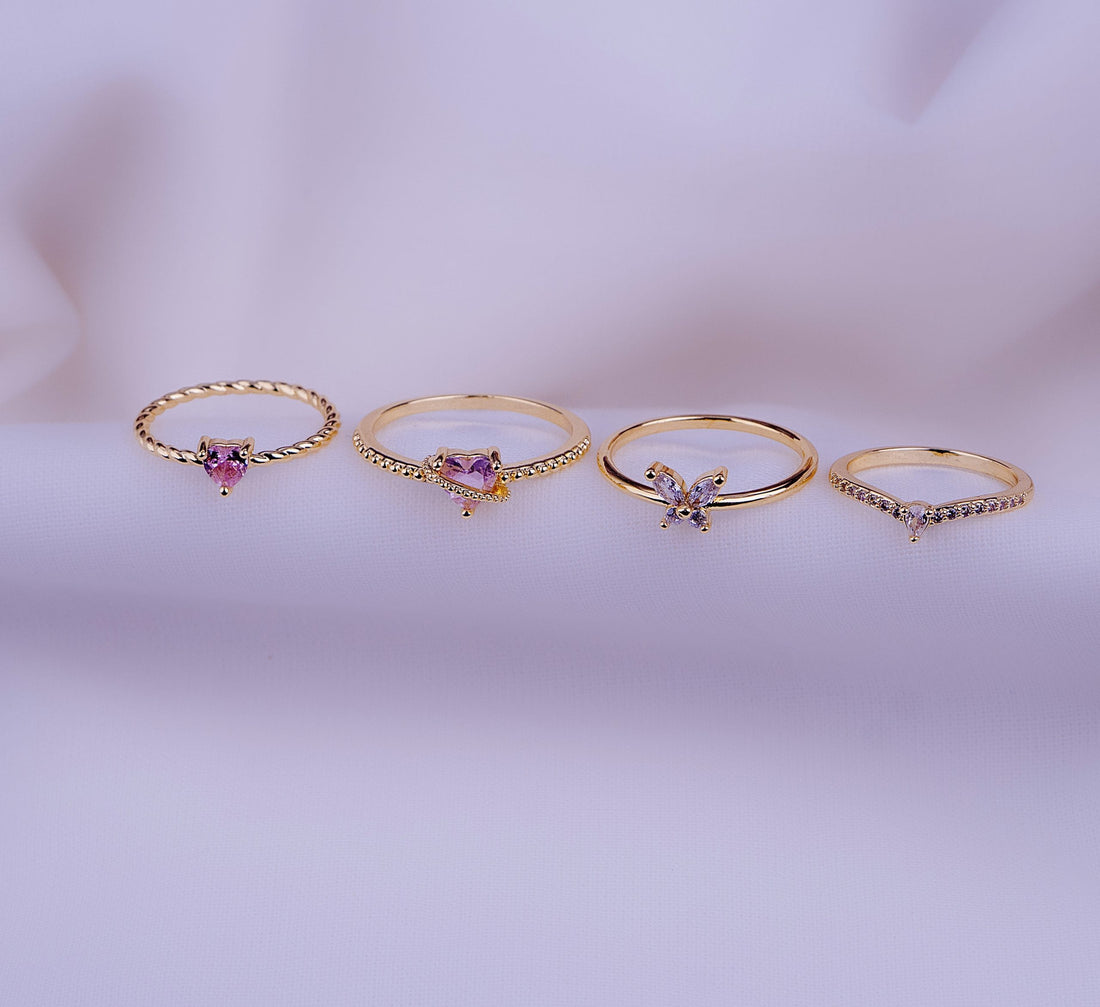 Set X 4 Anillos Magia Rosa Ref: J669